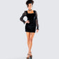 Anja Black Velvet Mini Dress