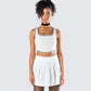 Anjali Ivory Tweed Bustier Top model front
