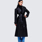 Ara Black Vegan Leather Coat