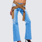 Ara Blue Belted Low Rise Jean