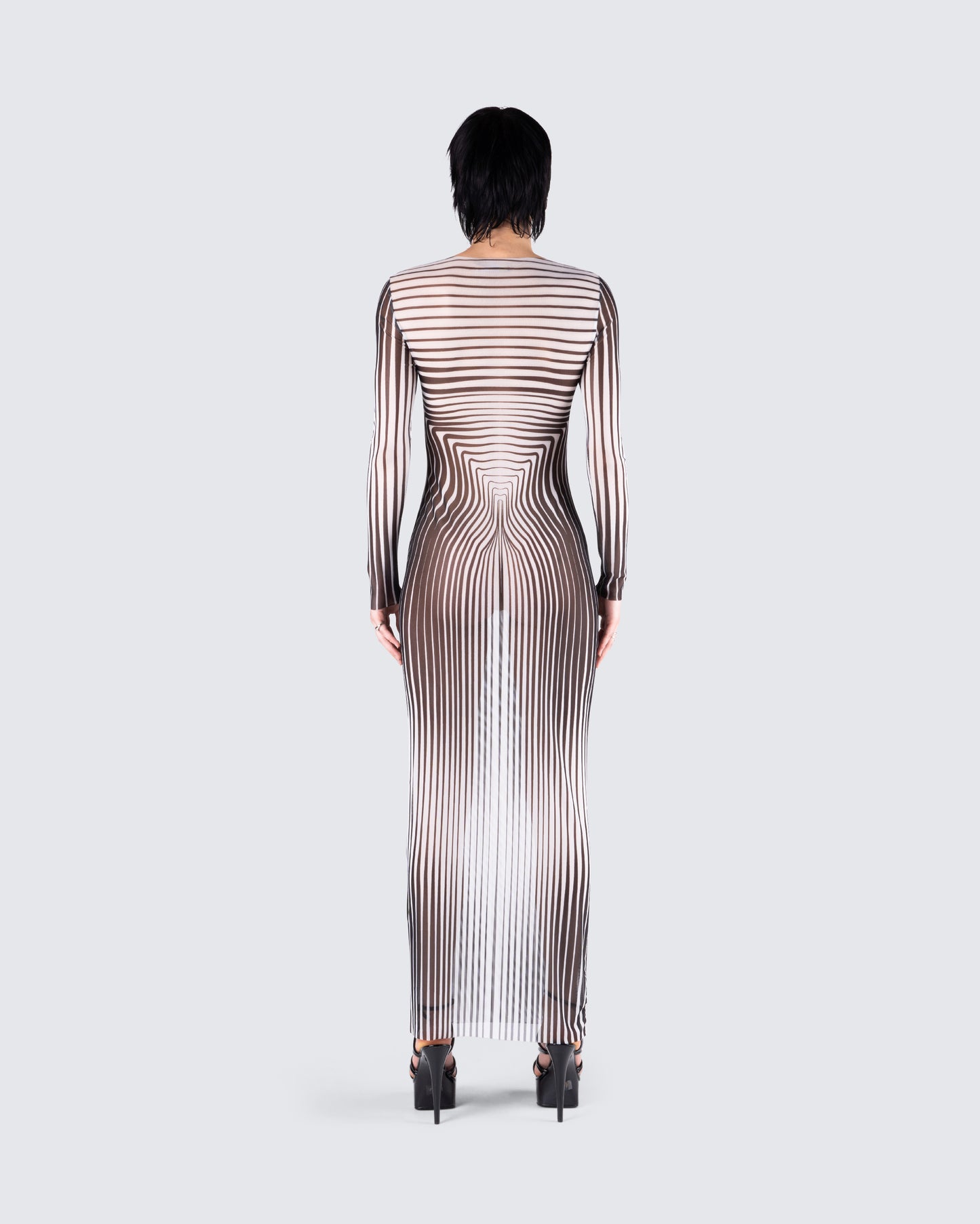 Amina Multi Illusion Print Dress
