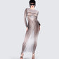 Amina Multi Illusion Print Dress