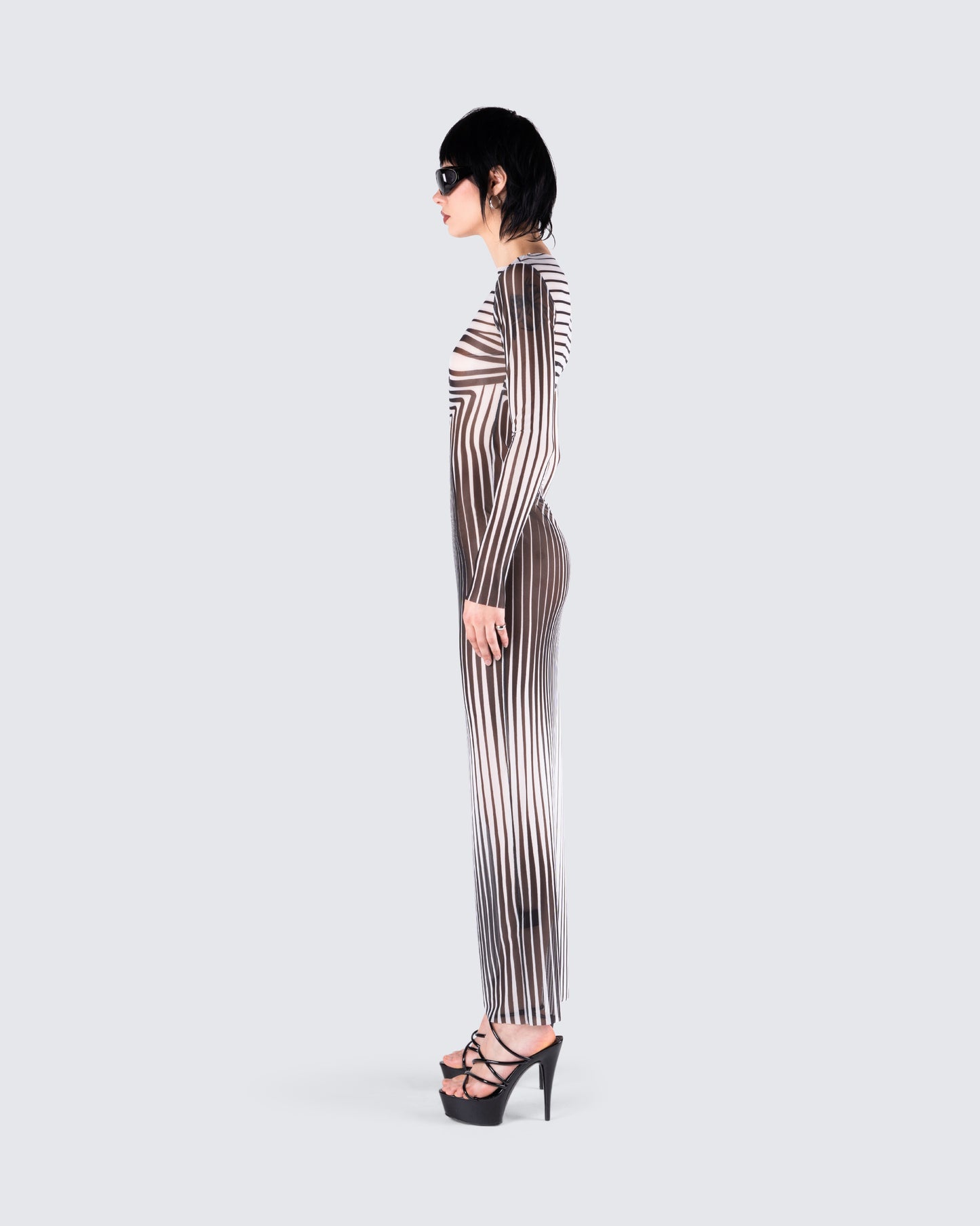 Amina Multi Illusion Print Dress