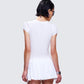 Asher White Slub Knit T Shirt Top