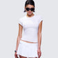 Asher White Slub Knit T Shirt Top