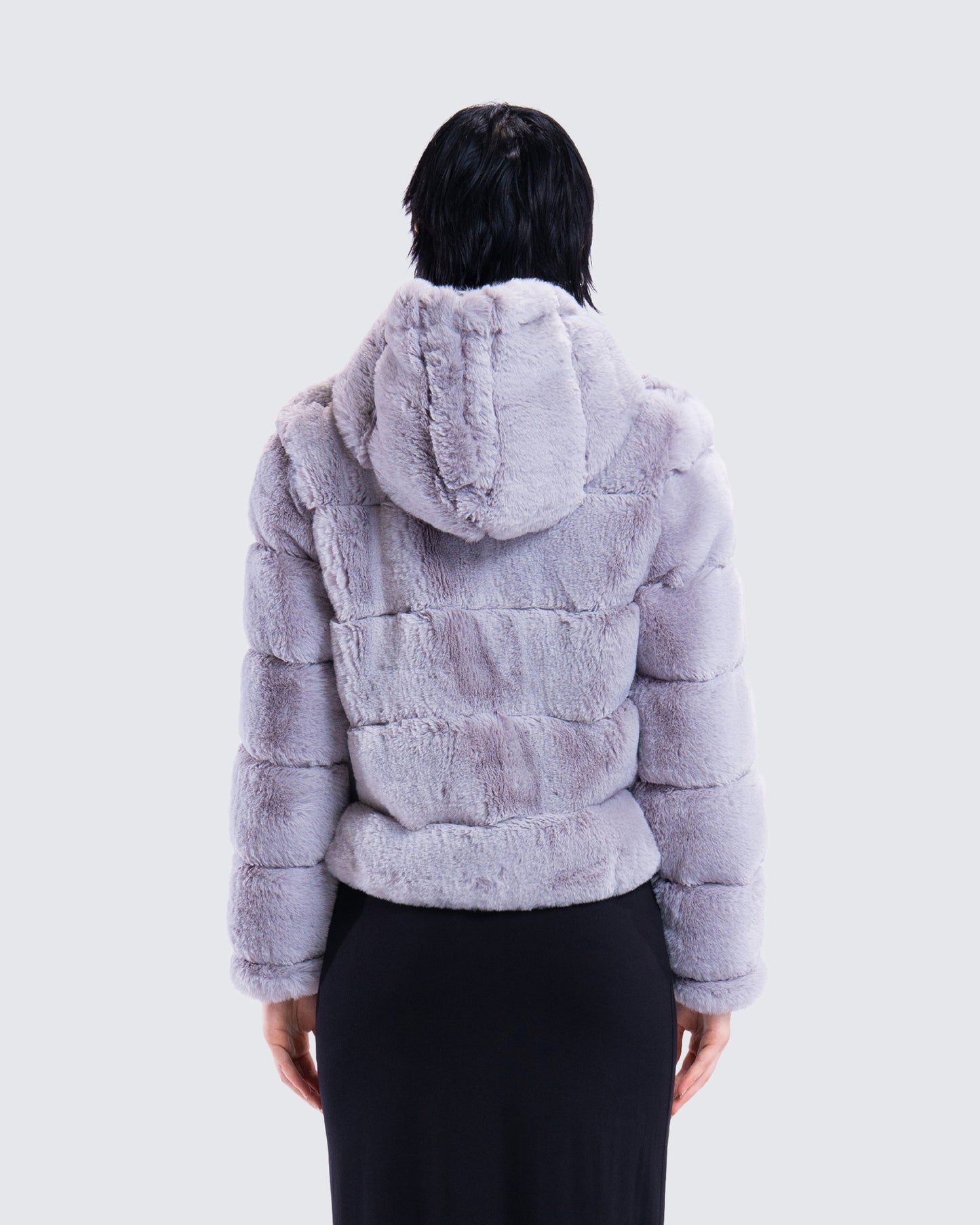 Aspen Grey Faux Fur Hooded Jacket