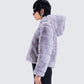 Aspen Grey Faux Fur Hooded Jacket
