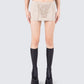 Astrid Taupe Lace Up Mini Skirt model front
