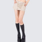 Astrid Taupe Lace Up Mini Skirt