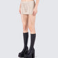 Astrid Taupe Lace Up Mini Skirt