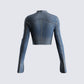 Audrey Blue Cropped Denim Jacket