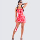 Aviva Red Floral Print Mini Dress