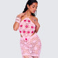 Aya Pink Floral Crochet Halter Top