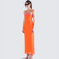 Ayesha Orange Mesh Maxi Dress