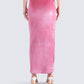 Ayla Pink Velvet Maxi Skirt