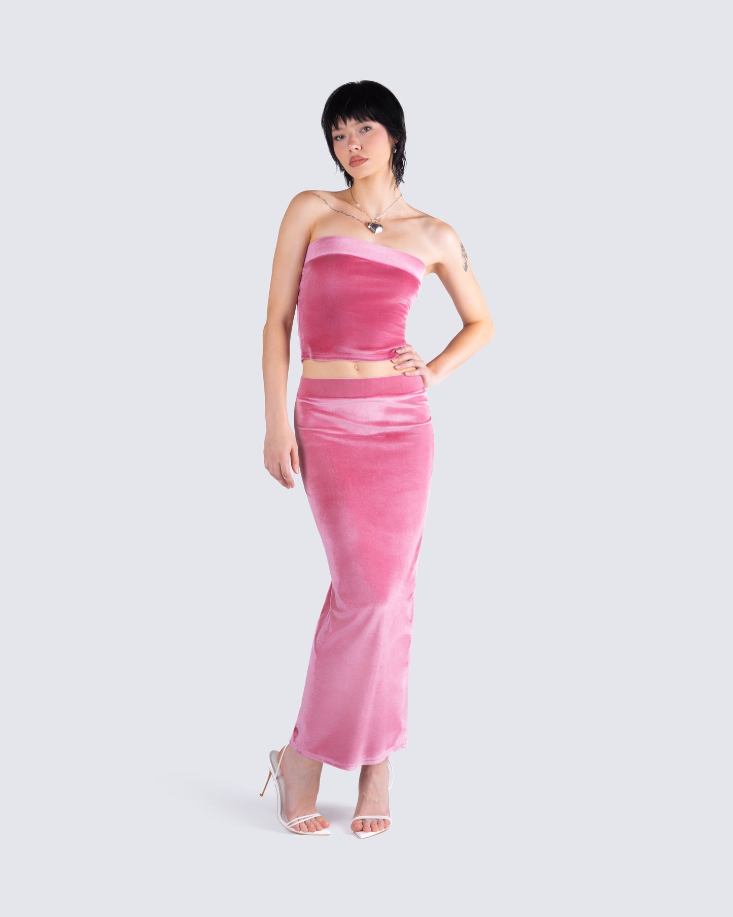 Ayla Pink Velvet Set