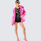 Ayse Pink Faux Leather Jacket