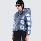 Azalea Blue Metallic Puffer Jacket