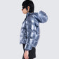 Azalea Blue Metallic Puffer Jacket