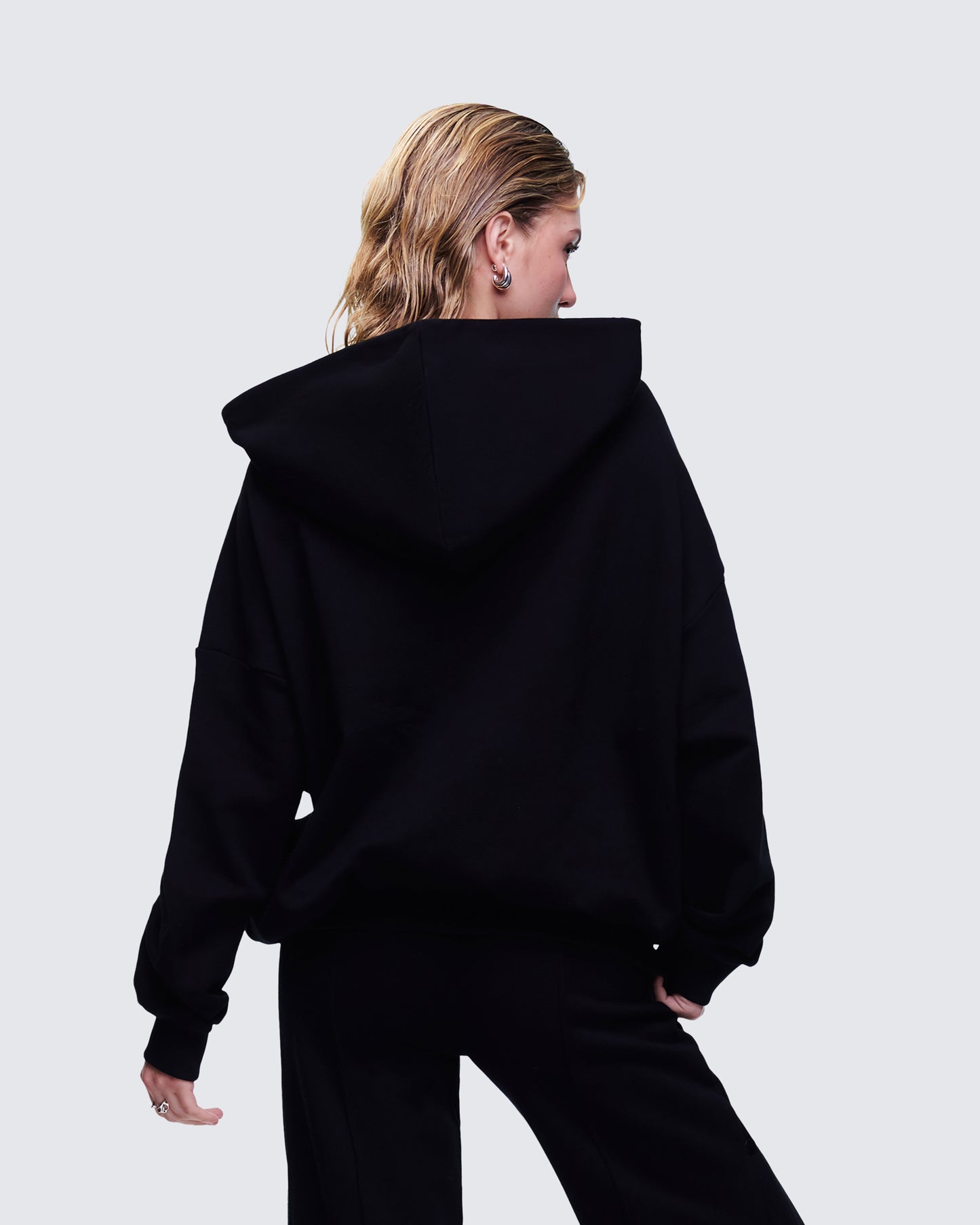 Azariah Black Oversized Hoodie Top