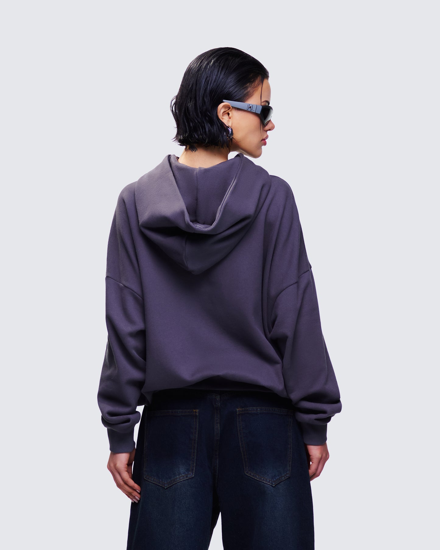 Azariah Grey Oversized Hoodie Top
