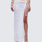 Azra Ivory Braid Waist Maxi Skirt model front