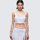 Azra Ivory Braided Cropped Top model front