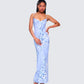 Azura Blue Floral Bodycon Maxi