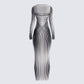 Amina Multi Illusion Print Dress