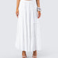 Bailee White Tiered Midi Skirt model front