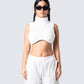 Beckett White Cropped Knit Top model front