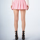 Bella Pink Pleated Mini Skirt