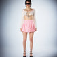 Bella Pink Pleated Set model front