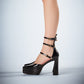 Bernadine Black Platform Heels