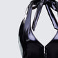 Betsy Black Vegan Leather Plunge Bodysuit