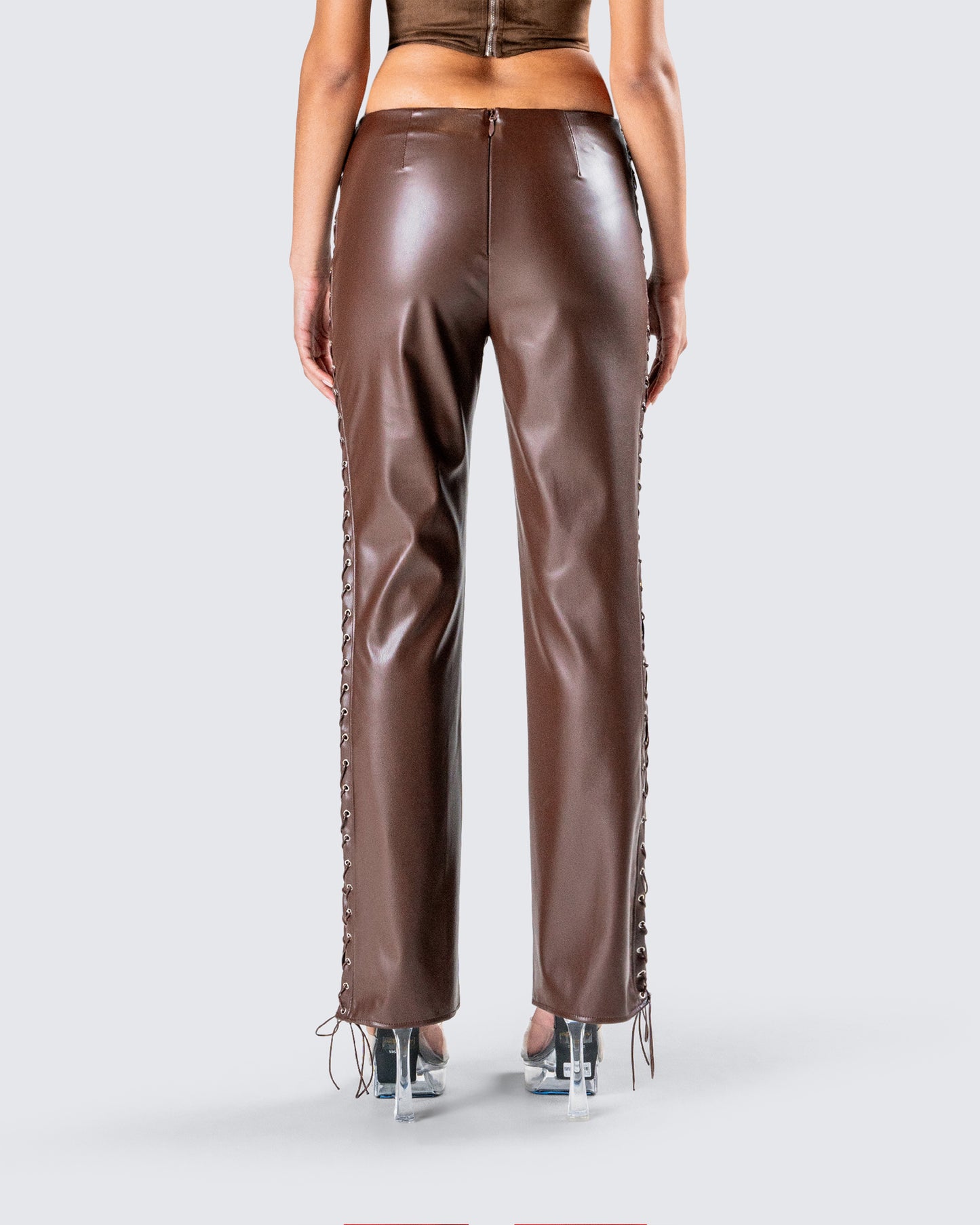 Bette Brown Lace Up Pants