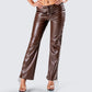Bette Brown Lace Up Pants