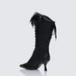 Blaze Black Knee High Boxing Heeled Boot