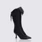 Blaze Black Knee High Boxing Heeled Boot