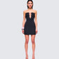 Bodhi Black Satin Bow Mini Dress model front