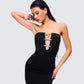 Bodhi Black Satin Bow Mini Dress