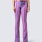 Janice Pink Mid Rise Flared Jean model front
