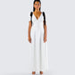Braelyn White Maxi Dress model front
