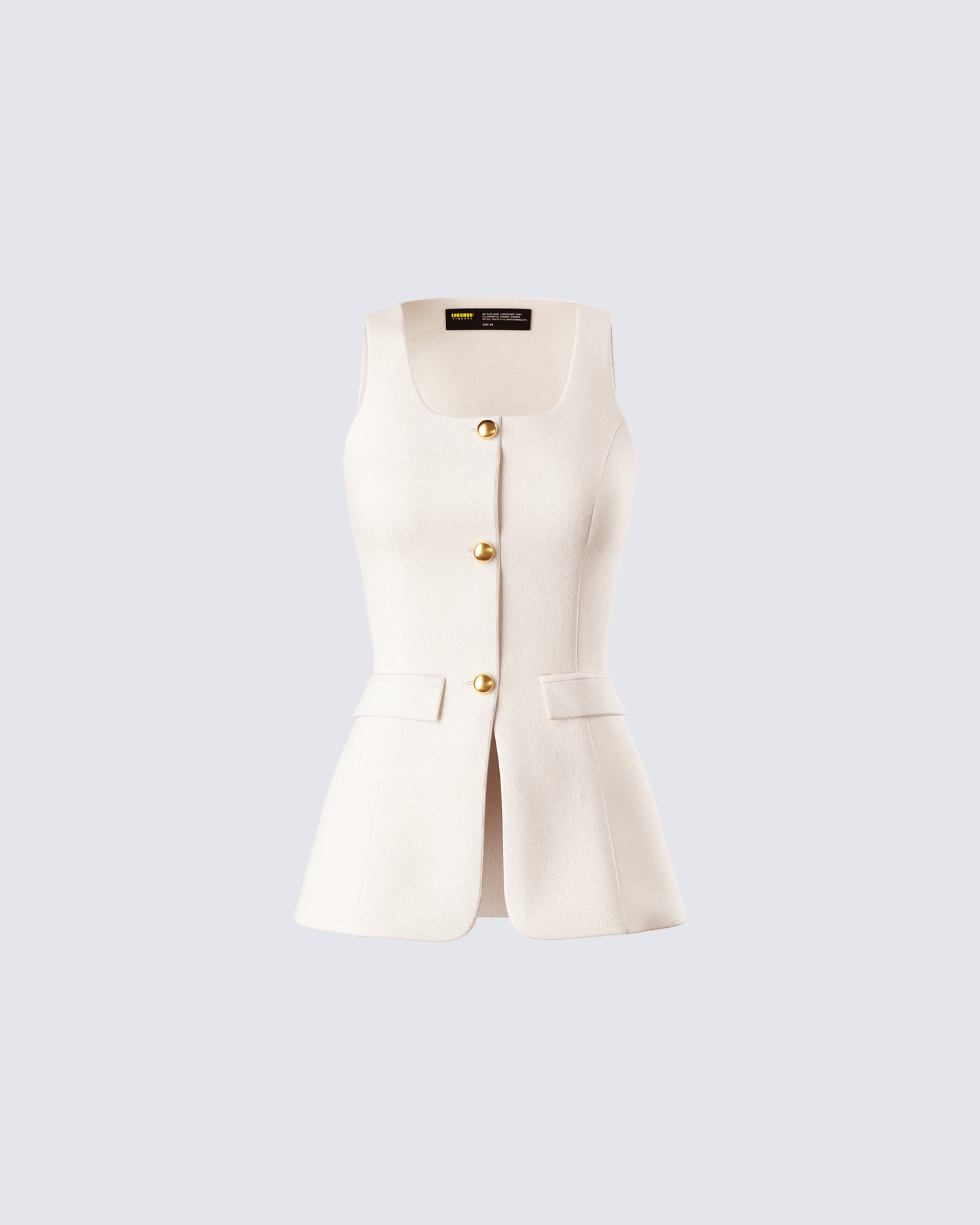 Branca Ivory Scoop Neck Vest product front