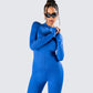 Brianna Blue Zip Up Jumpsuit
