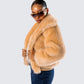Briar Tan Faux Fur Bomber Jacket