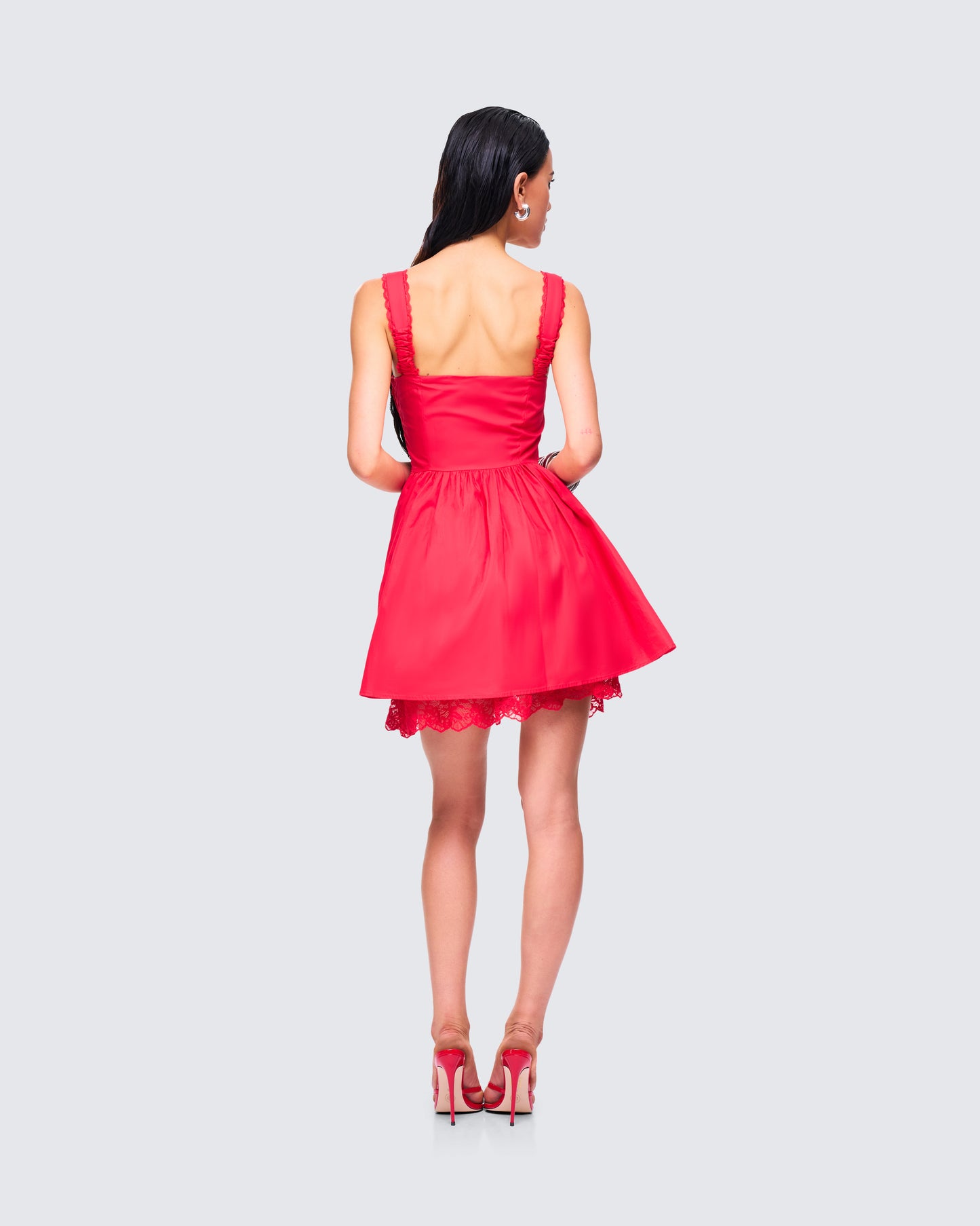 Brit Red Poplin Mini Dress