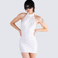 Brittany White Halter Mini Dress