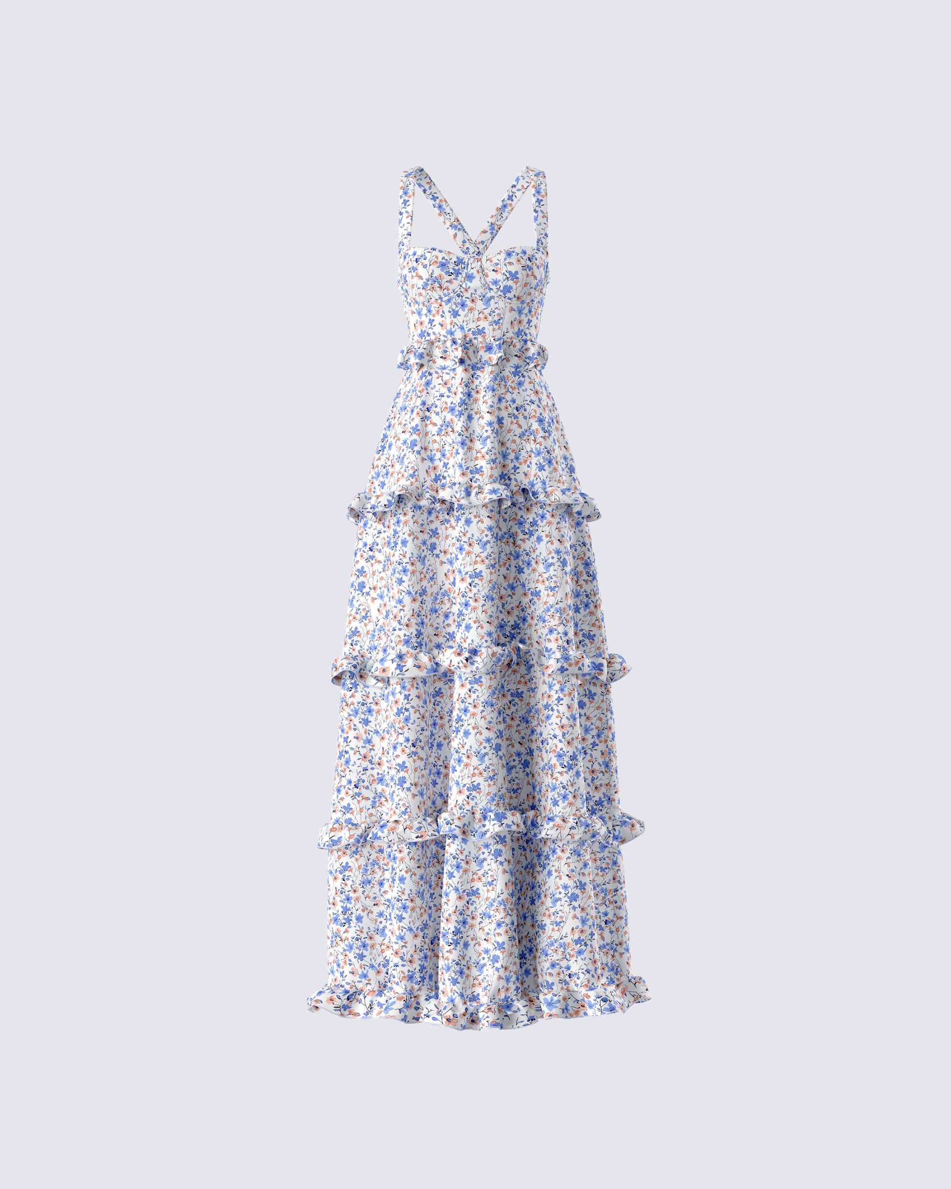 Brooklyn Multi Floral Print Dress product front