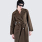 Bryn Dark Olive Belted Trench Coat